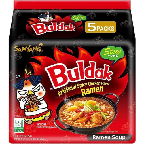 Buldak RAMEN Poulet Braisé (lot de 5)