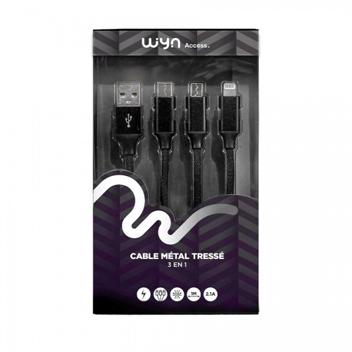 Câble Métal tressé 3 en 1 (réf.W12)
